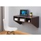 Basicwise Wall Mounted Office Computer Desk with Three Compartments, Brown QI003675B - alternate 6